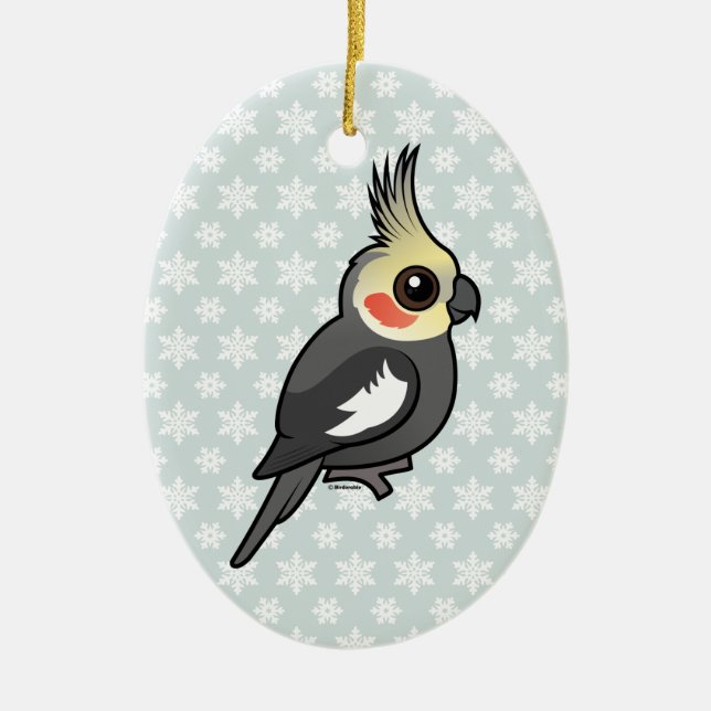 Cockatiel Ceramic Tree Decoration (Front)