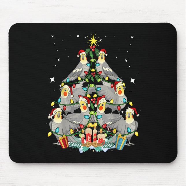 Cockatiel Christmas Tree Xmas Mum Dad Bird Mouse Pad (Front)
