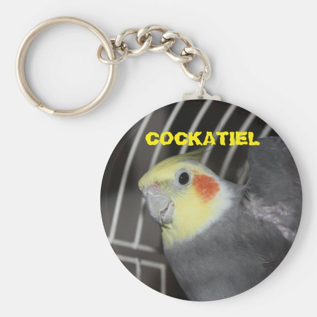 Cockatiel closeup key ring (Front)
