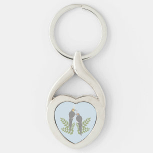 Cockatiel Couple Key Ring