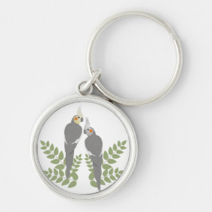 Cockatiel Couple Key Ring