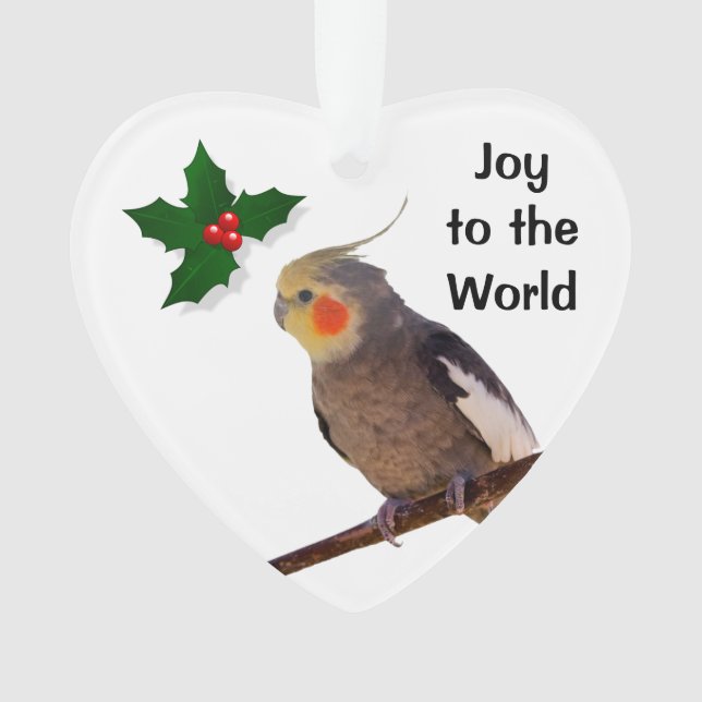 Cockatiel Family Parrot Holiday Ornament (Front)