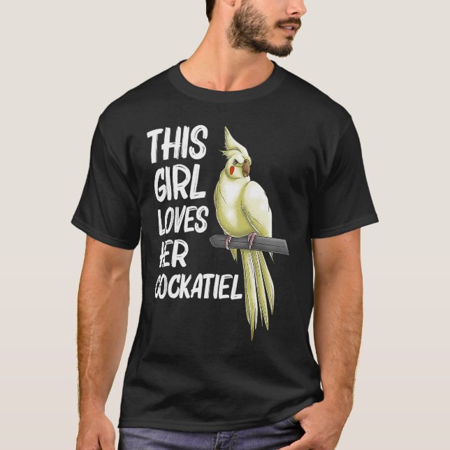 Cockatiel  for Girls Kids Bird Parrot  Owner T-Shirt (Front)