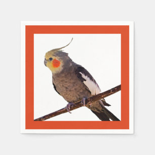 Cockatiel Grey and Yellow Pet Bird Photograph Napkin