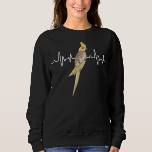 Cockatiel Heartbeat Ekg Pulseline Avian Parrot Bir Sweatshirt