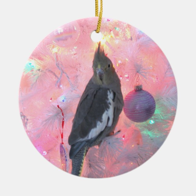 Cockatiel in the Christmas Tree Ornament (Front)