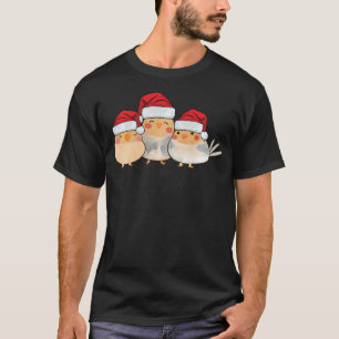 Cockatiel Lutino Yellow Cute Birds Wearing Christm T-Shirt