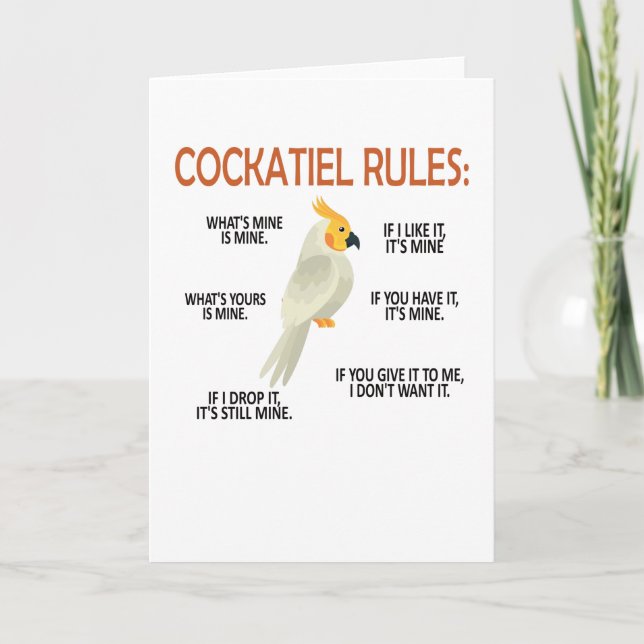 Cockatiel Owner Gifts Bird Cockatiel Parrot Lover Card (Front)