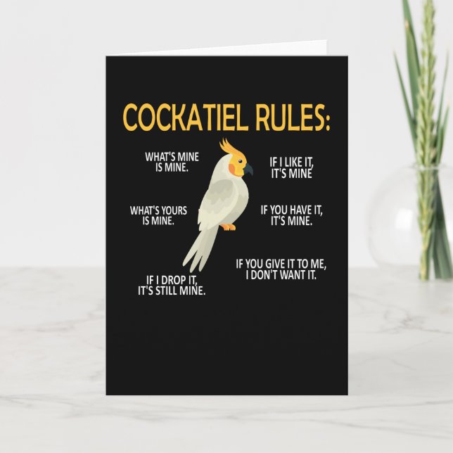 Cockatiel Owner Gifts Bird Cockatiel Parrot Lover Card (Front)