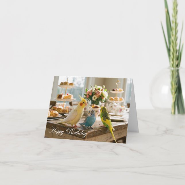Cockatiel Parakeet Budgies Pet Bird Lover Birthday Card (Front)