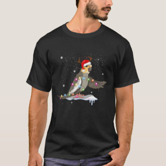 Cockatiel Parrot - Bird Santa Hat Christmas Tree - T-Shirt