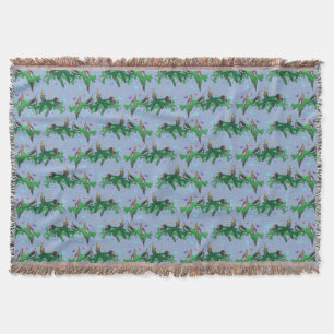 Cockatiel Party Throw Blanket (Light Blue)