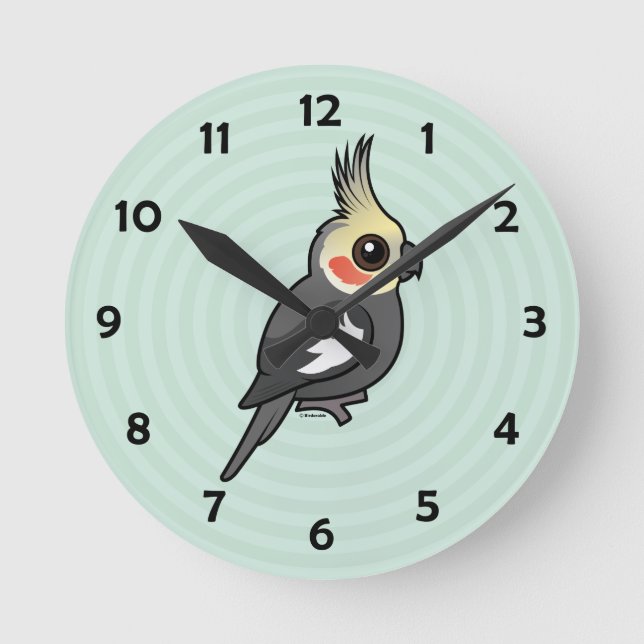 Cockatiel Round Clock (Front)