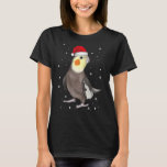 Cockatiel Santa Cockatoo Parrot Christmas Bird  1 T-Shirt<br><div class="desc">Cockatiel Santa Cockatoo Parrot Christmas Bird  1</div>