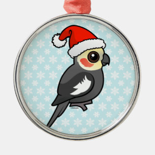 Cockatiel Santa Metal Tree Decoration