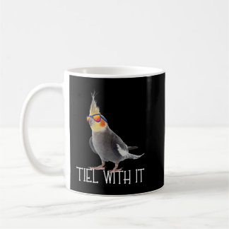 Cockatiel Teil With It Grey Bird Owner - Tiel With Coffee Mug