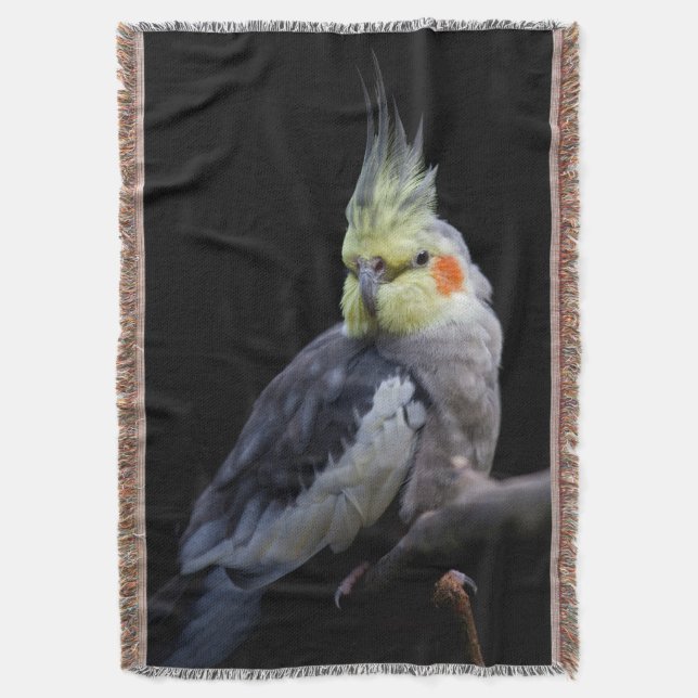 Cockatiel Throw Blanket (Front Vertical)