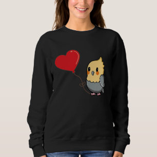 Cockatiel With Heart Balloon Valentines Day Love B Sweatshirt