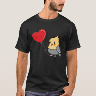 Cockatiel With Heart Balloon Valentines Day Love B T-Shirt