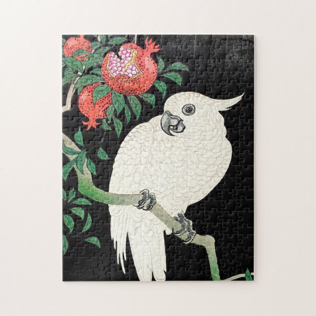 Cockatoo and Pomegranate - Ohara Koson - Jigsaw Puzzle (Vertical)