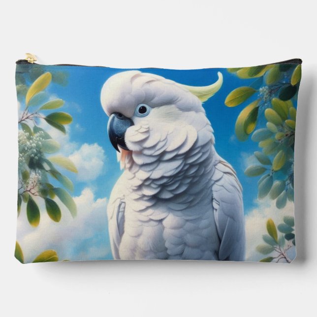Cockatoo art  accessory pouch (Front)