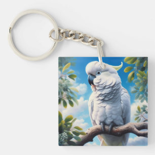 Cockatoo art key ring