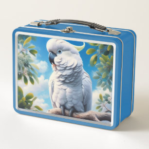 Cockatoo art metal lunch box