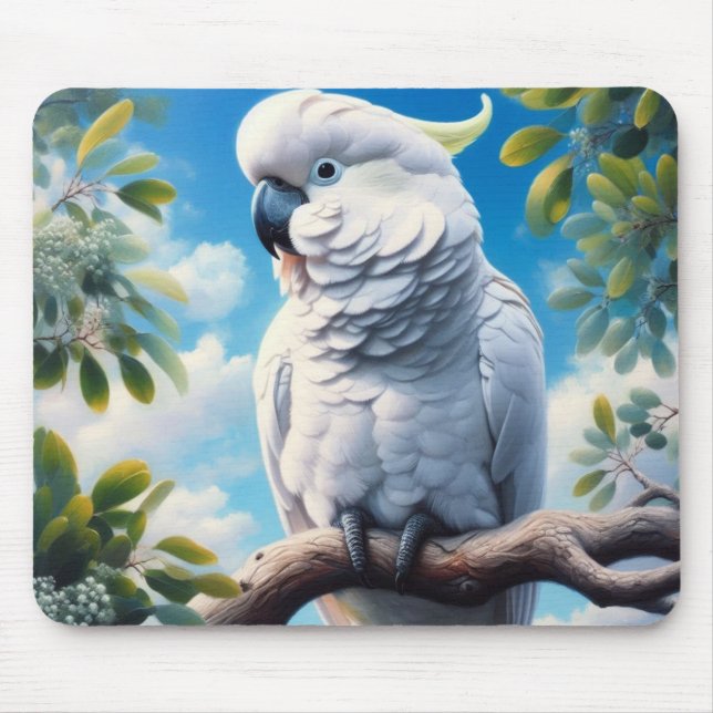 Cockatoo art  mouse pad (Front)
