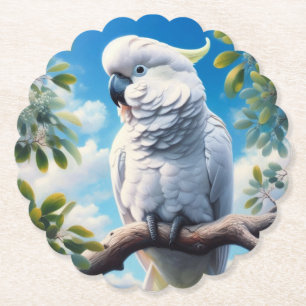 Cockatoo art  paper coaster