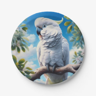 Cockatoo art paper plate