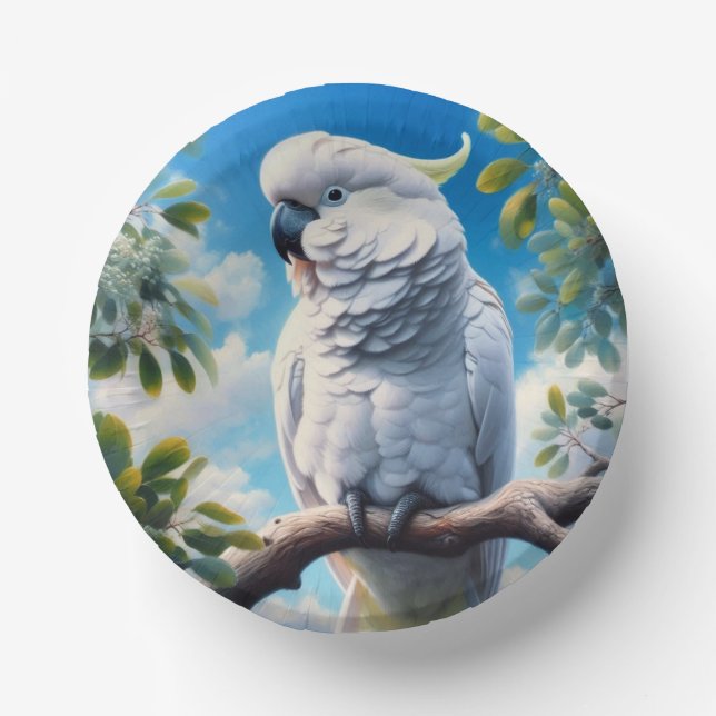 Cockatoo art  paper plate (Front)