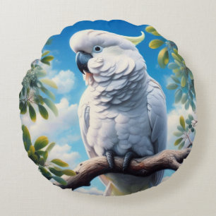 Cockatoo art round cushion