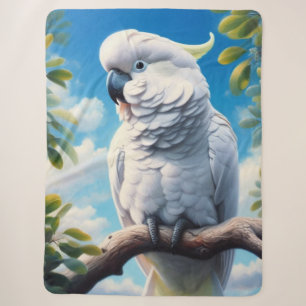 Cockatoo art sherpa blanket