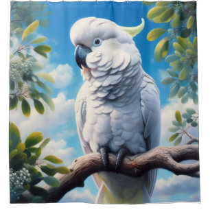 Cockatoo art shower curtain
