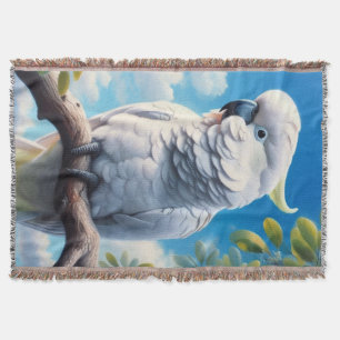 Cockatoo art throw blanket