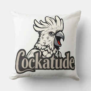 Cockatoo Attitude "Cockatude" Throw Pillow