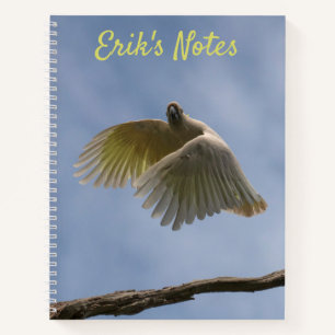 Cockatoo Australia Bird Parrot Fly Sky Photo Notebook