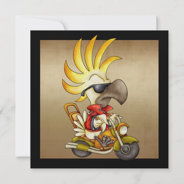 Cockatoo Biker - SRF Invitation (Front)
