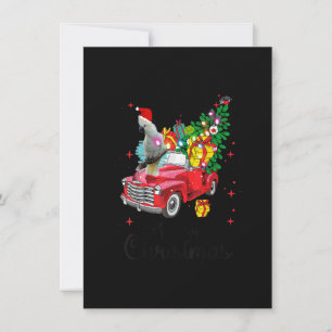 Cockatoo Bird Rides Red Truck Christmas Pajama Invitation