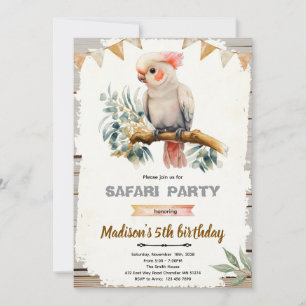 Cockatoo birthday party invitation