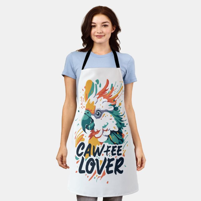 Cockatoo Coffee Lover Apron (Worn)