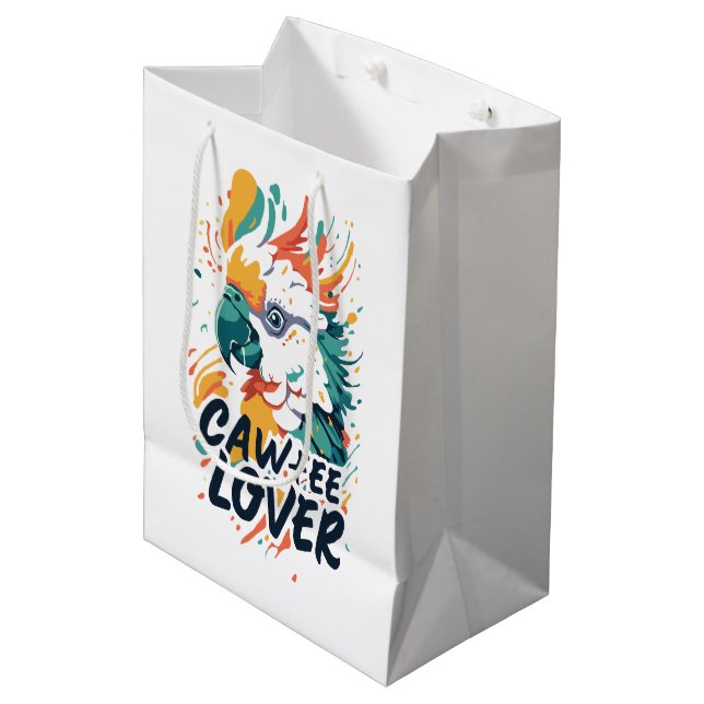 Cockatoo Coffee Lover Medium Gift Bag (Front Angled)