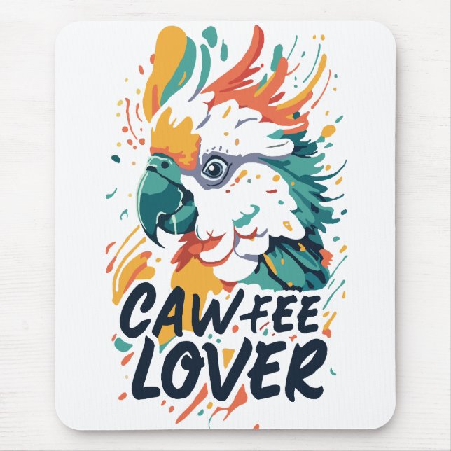 Cockatoo Coffee Lover Mouse Pad (Front)