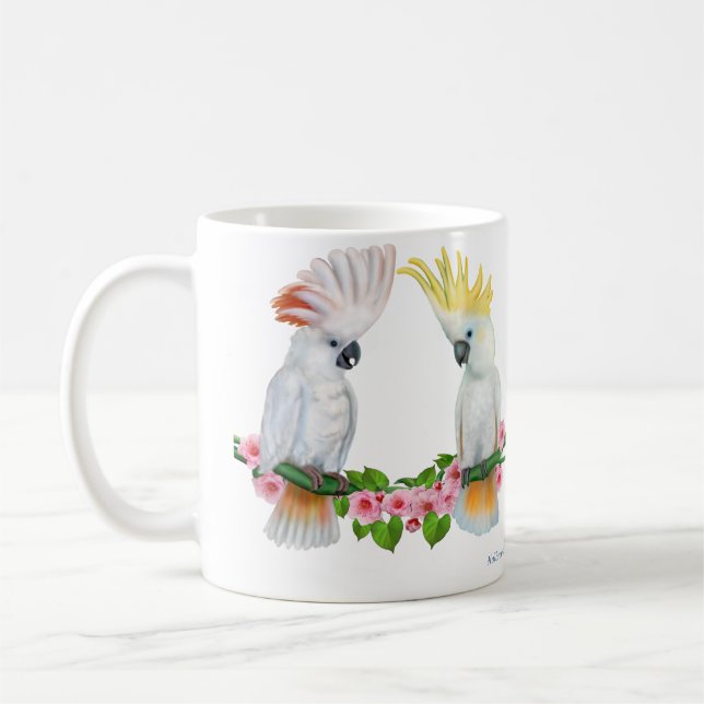 COCKATOO COURTSHIP COFFEE MUG (Left)
