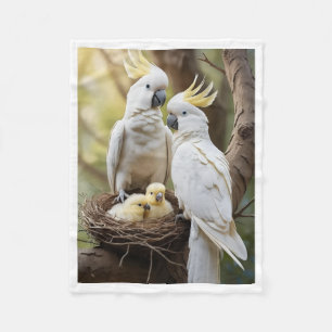Cockatoo Family Wildlife Art Blanket