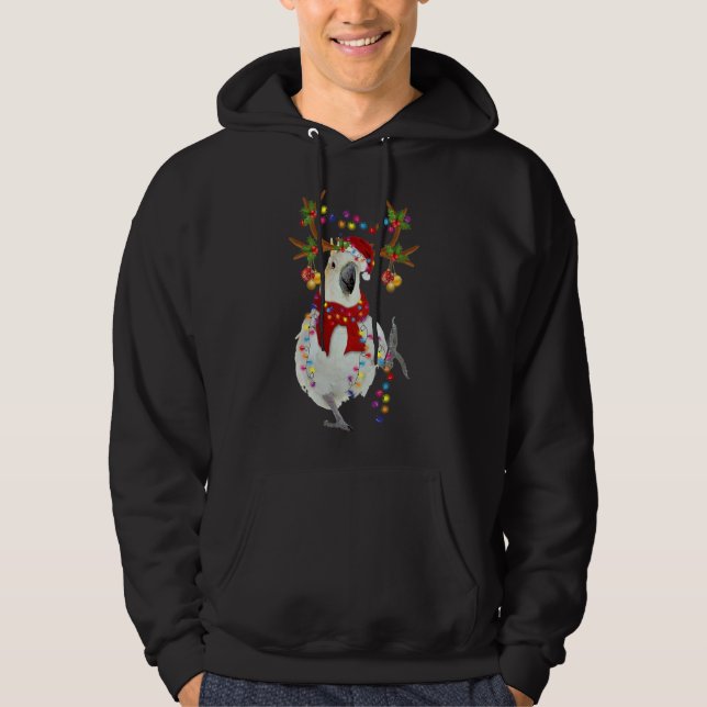 Cockatoo Gorgeous Reindeer Christmas Tree Light Xm Hoodie (Front)