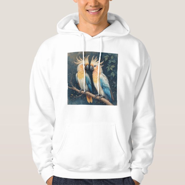Cockatoo Parrot Couple Hoodie (Front)