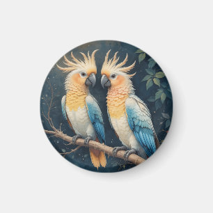 Cockatoo Parrot Couple Magnet