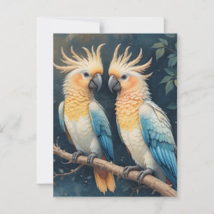 Cockatoo Parrot Couple Postcard