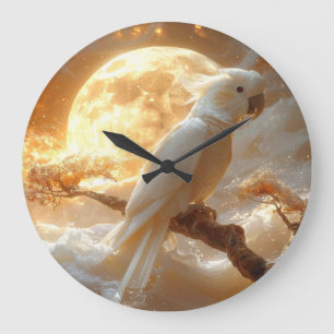 Cockatoo Parrot Fantasy Dreamscape Large Clock